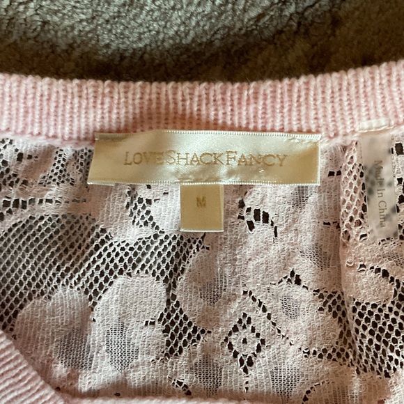 LoveShackFancy Brandie Pink Lace Cardigan - Picture 11 of 15